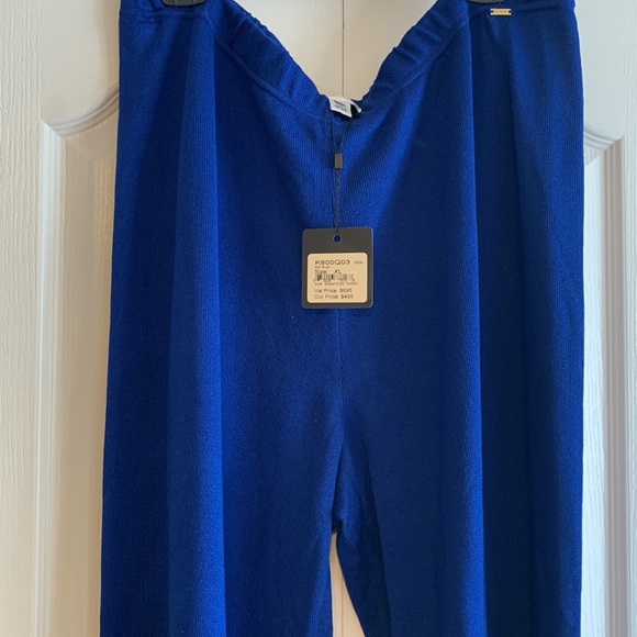St John Blue Wool Rayon Pants Size XL NWT - Picture 2 of 5